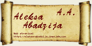 Aleksa Abadžija vizit kartica